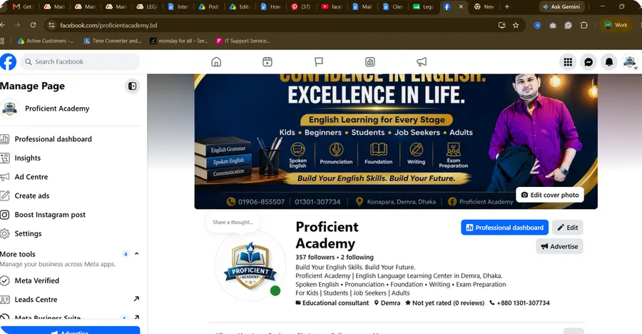 Proficient Academy Facebook page